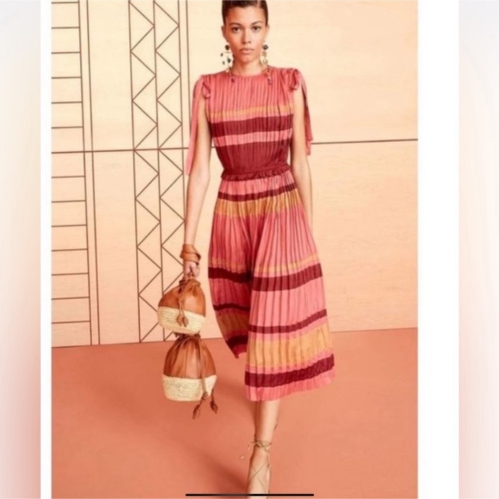 ULLA JOHNSON Alessa Midi Dress in Cerise Pink Sz 8